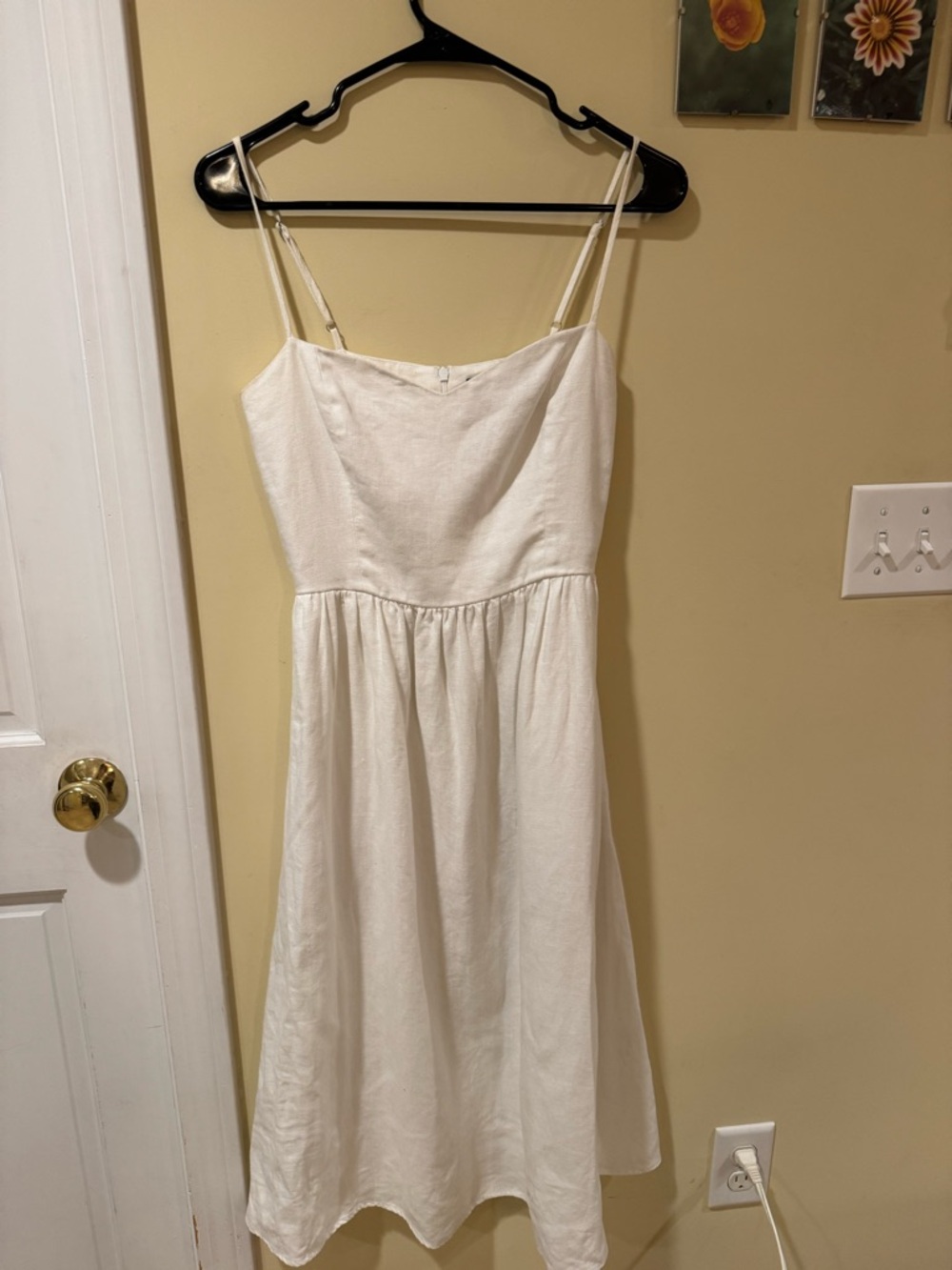 White Reformation Spaghetti-Strap Midi Dress
